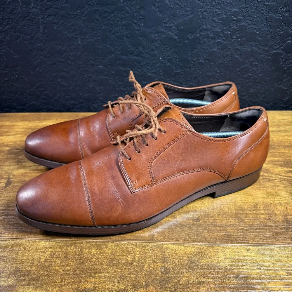 Cole Haan Grand OS C23771 British Tan Leather Cap Toe Derby Mens 13M
